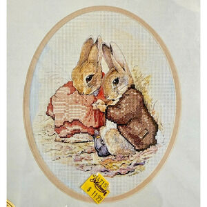 Benjamin Bunny and Peter Rabbit Cross Stitch Kit 02579 Vintage Potter Sealed NOS